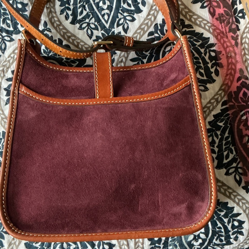 Dooney & Bourke Plum Suede Shoulder Bag - Picture 2 of 6